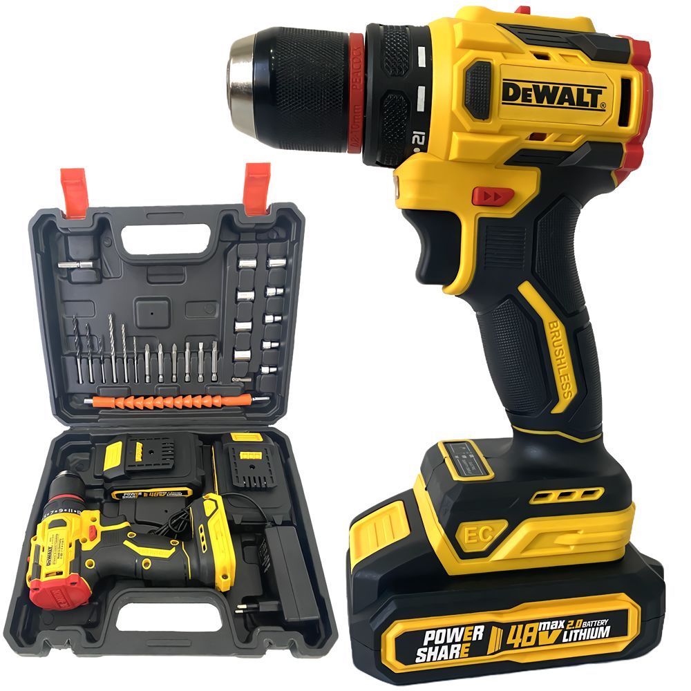 Dewalt DUZ042 Kömürsüz 48vf Çelik Mandrenli Vidalama Matkap Seti