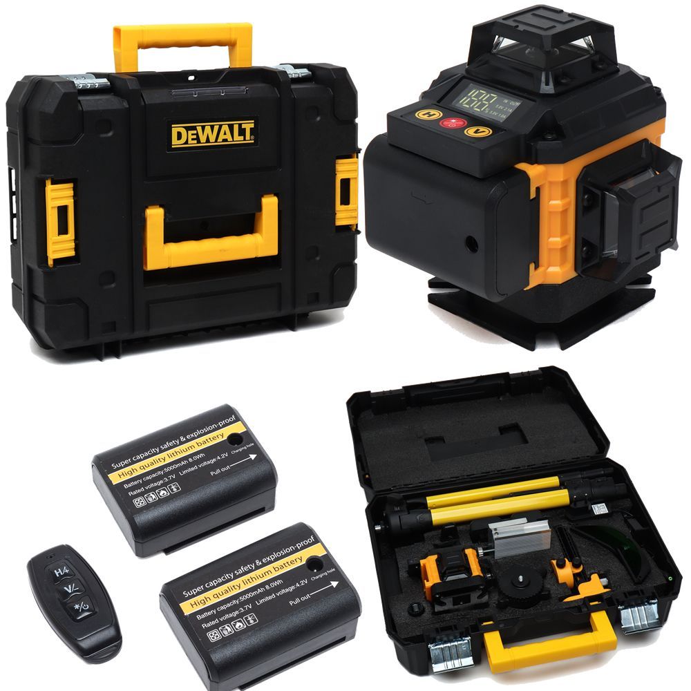 Dewalt DUZ-017 3 Fonksiyonlu Çift Akülü Mıknatıslı 4D Lazerli Terazi