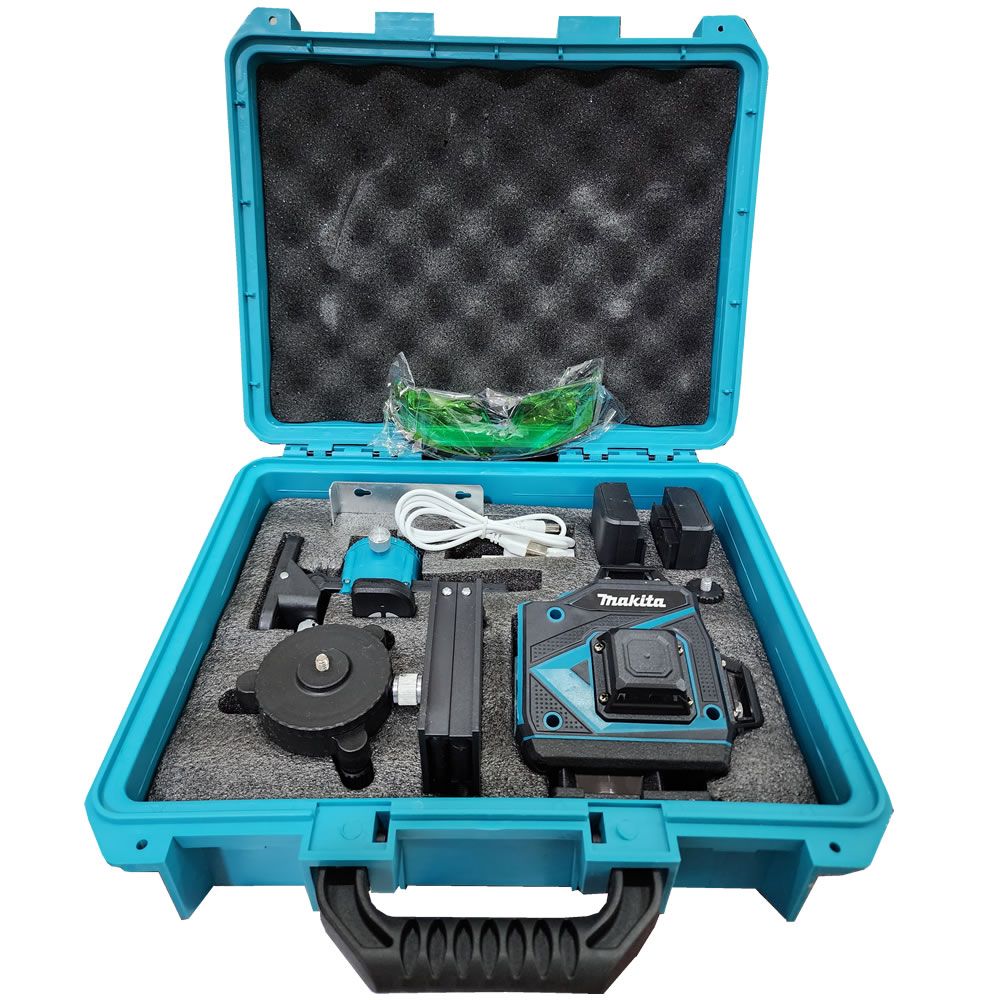 Makita DUZ-001 3 Fonksiyonlu Çift Akülü Mıknatıslı Lazerli Terazi