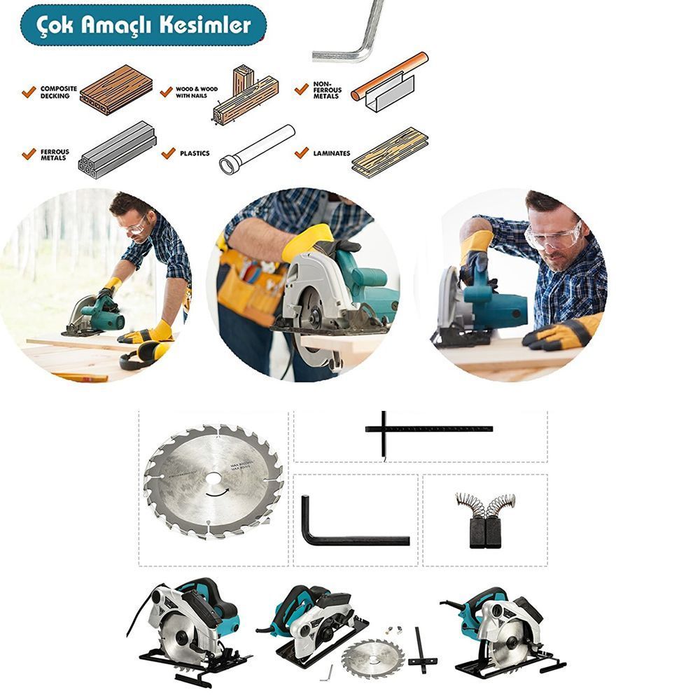 Makita DUZ030 Professional Elektrikli Daire Testere 1050W (Mavi)